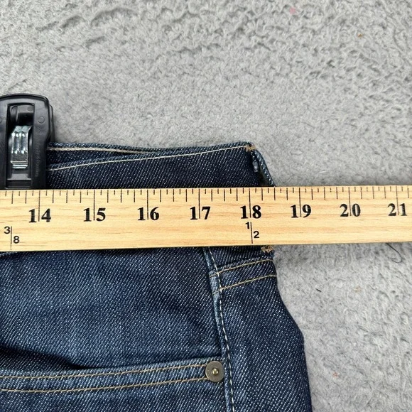 7 For All Mankind Standard Mens Straight Jeans 36 Distressed Dark Wash‎ Stretch